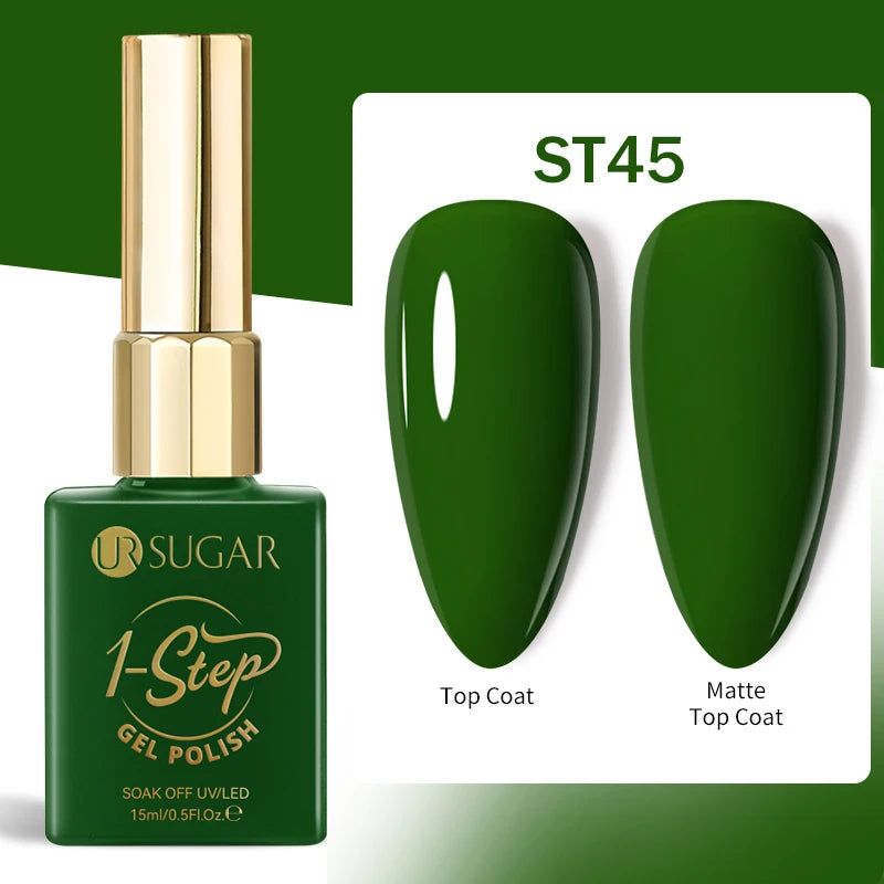 UR SUGAR 1-step Gel Polish 12ML Glitter Nail Spring Summer White Nude Pink Gel Nail Polish 3 IN 1 No Need Base Gel and Top Coat