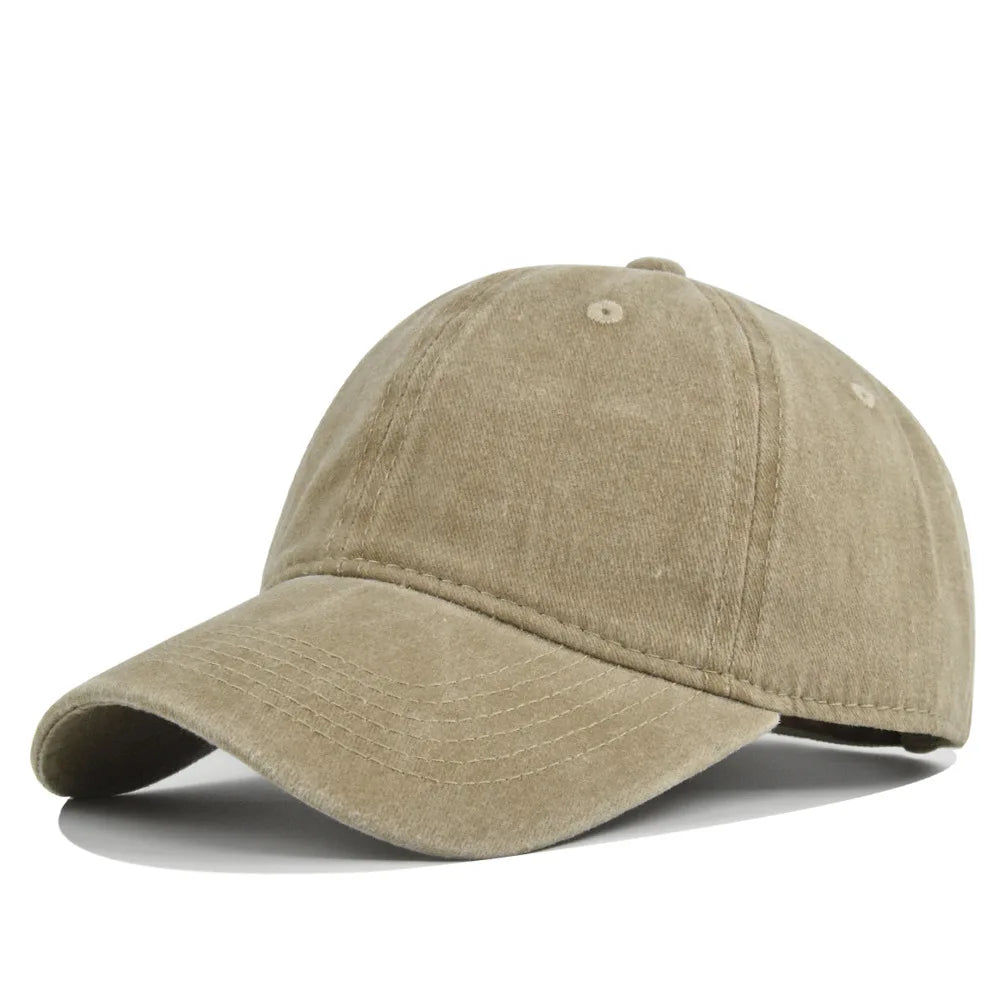 Men Women Baseball Cap Casual Unisex Baseball Cap Vintage Washed Cotton Fits Breathable Adjustable Solid Color Hip-Hop Dad Hat