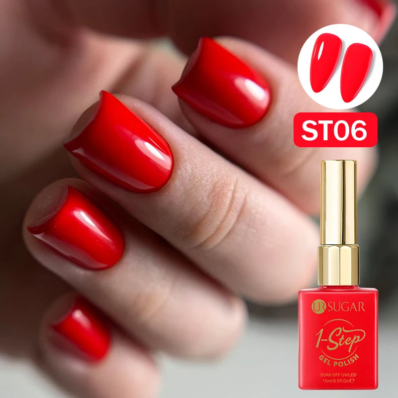 UR SUGAR 15ml 1 Step Gel Polish  Nail Art Manicure 3 IN 1 Gel Soak Off LED UV Gel Nail Varnishes No Need base top gel