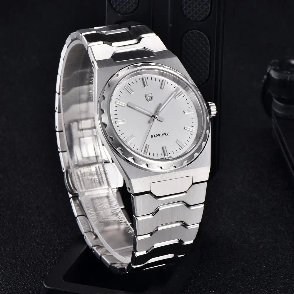 2025 V2 PAGANI DESIGN 222 men's Quartz Watch VJ21 37MM Sapphire Stainless steel Waterproof luminous Watches for men PDYS020
