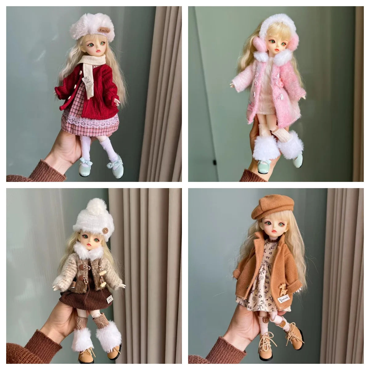 2025 New Winter Clothes 6 Points BJD Doll Dress Up Suit 30cm Doll Decorative Clothing Jacket Dress Only Clothing