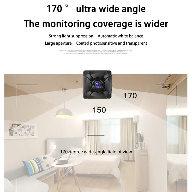 Wireless Mini Camera Motion Detection Monitor WiFi IP/AP Remote Rechargeable Home Surveillance With Long Battery Life