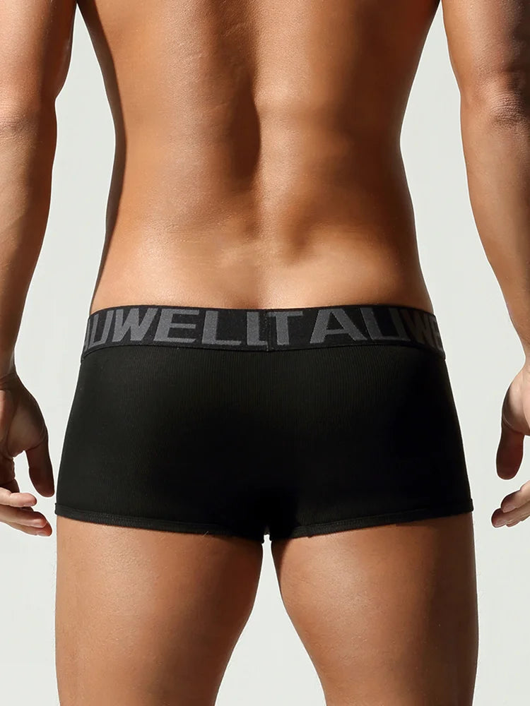 TAUWELL Mens Boxers Sexy Low-waist Underwear New Arrivals U Convex Pouch Button Underpants Boxershorts Male Panties Boxer