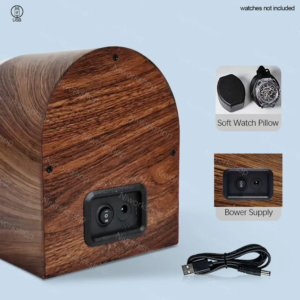 1pc Niworkshop Automatic Watch Winder, 2 Slots Watch Storage Case with Quiet Motor, Soft Pillows for Men's And Women's Watches