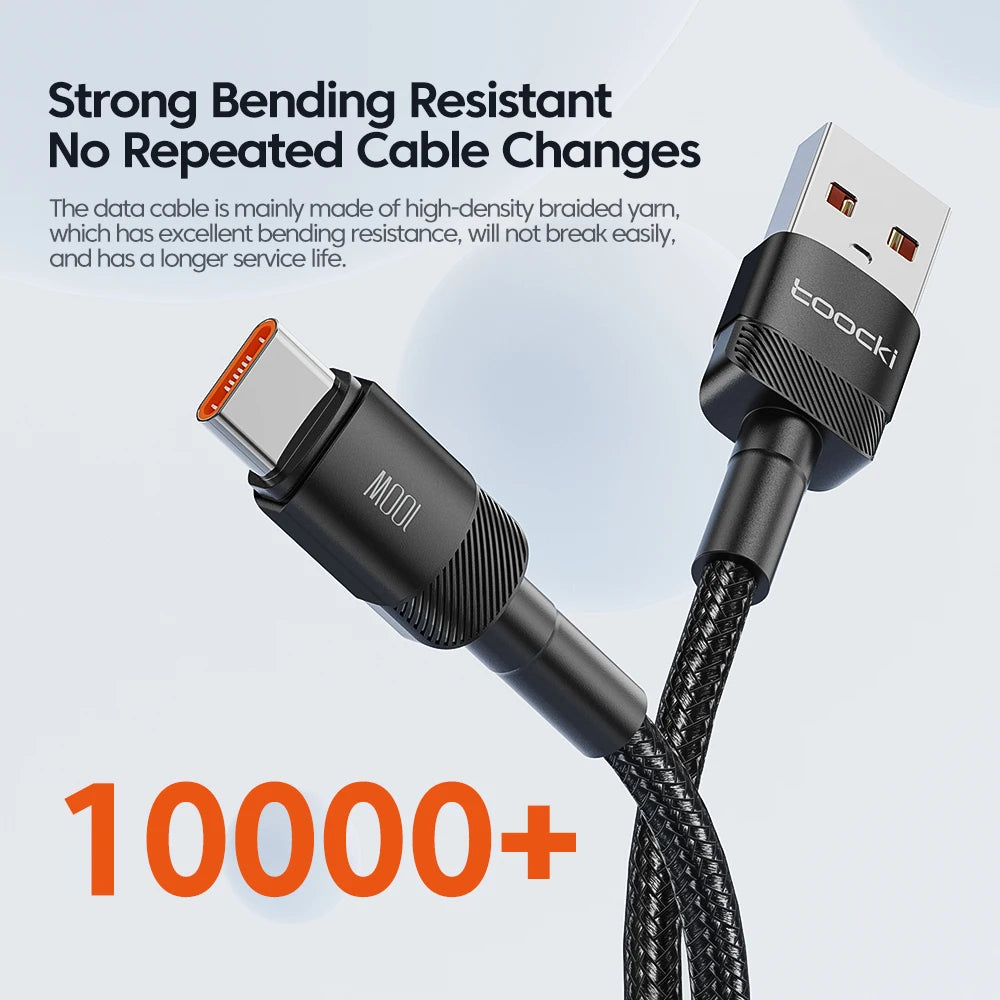 Toocki USB Type C Cable Fast Charging USB C Charger Cord Wire For iPhone 14 13 12 11 Huawei P40 P30 Realme Oppo Oneplus 1m 2m