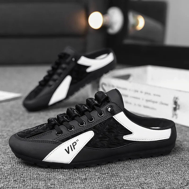 Half Slippers for Men Trendy Men's Flat Bottom Casual Shoes Soft Sole Support Shoes Men's Sneakers Zapatos De Hombre 2024