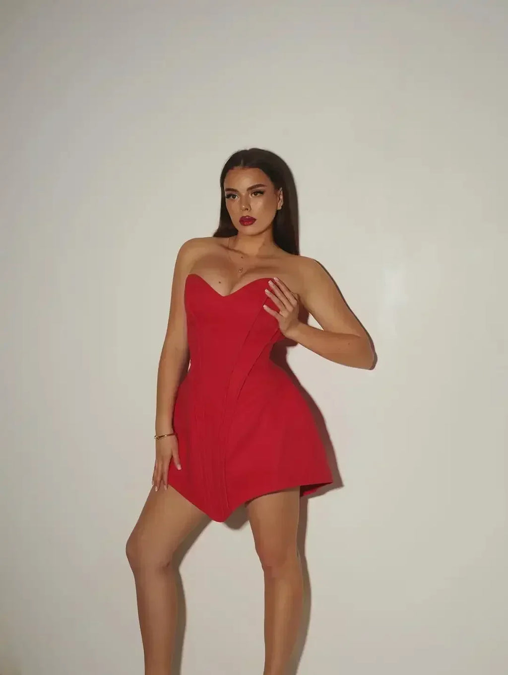Fashion Women Strapless Backless Dress Off-shoulder Corset Bustier Party Club Dresses 2025 Chic Lady Waist Cinching Evening Gown