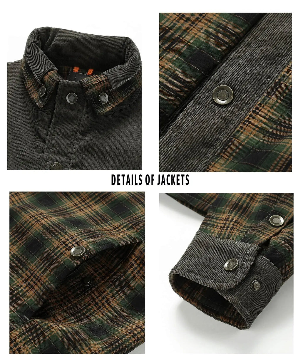 Men's Jackets Winter Windproof Warm Casual Bomber Coat Plaid Sherpa Lined Flannel Outdoor Classic Soft Jackets Men US Size