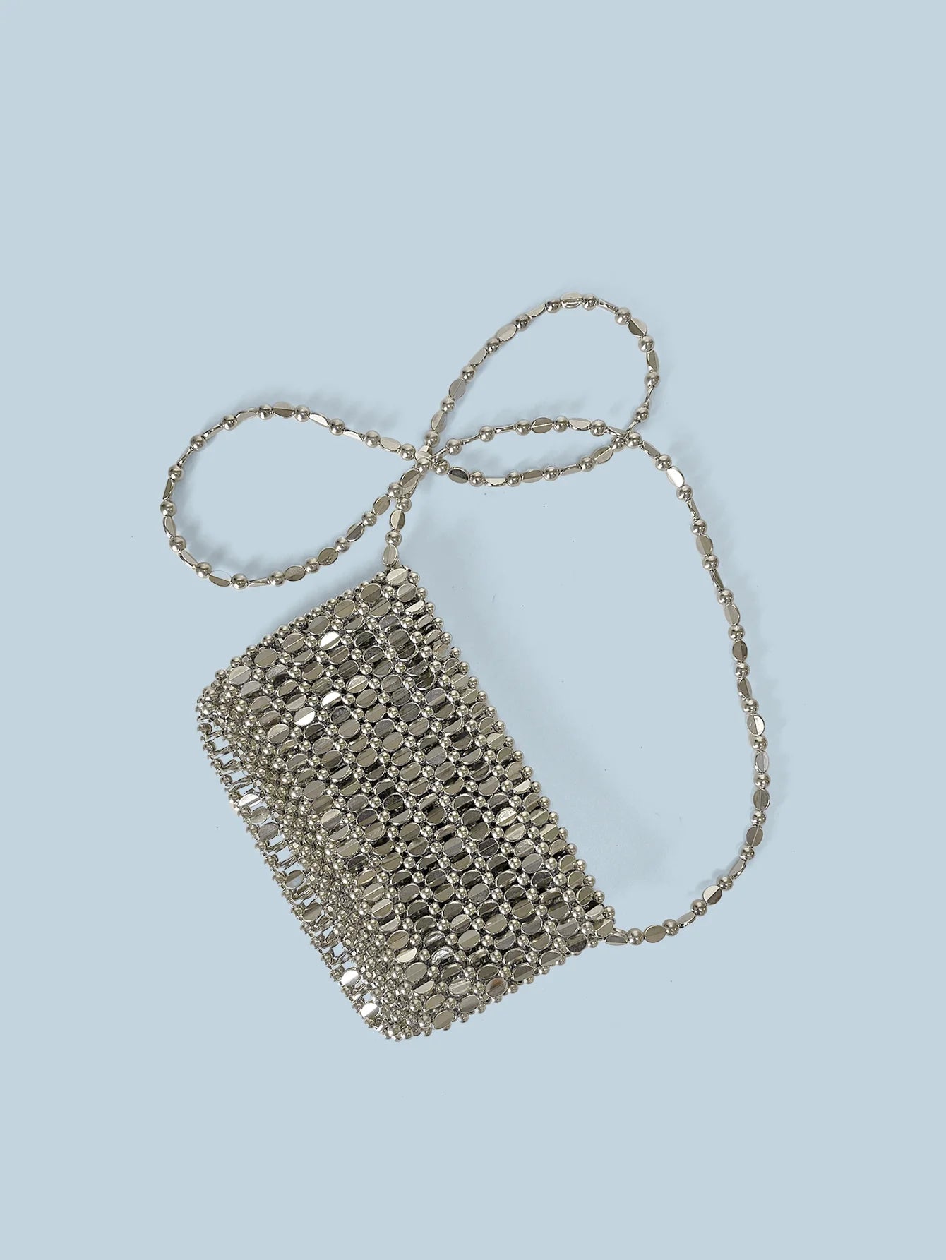 Summer New Blingbling Retro Silver Hollow Design Handmade Beaded Flip Phone Bag