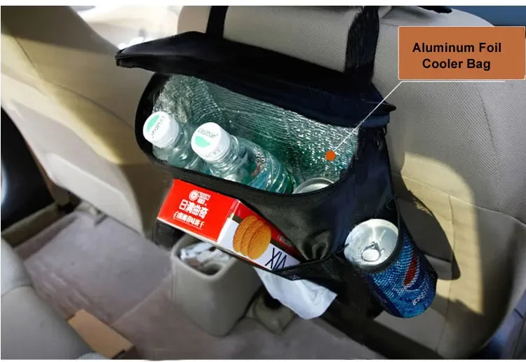 Hot Car Accessories Thermal Food Organizer Summer bottle Cooler Bag Fruit Cans Sundries Storage Back Seat Ice Pack Foldable