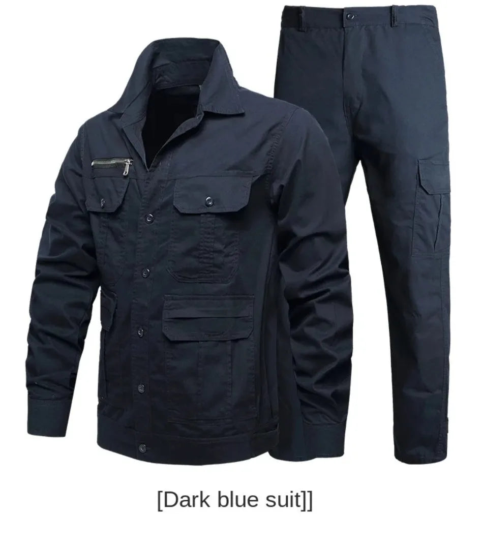 Summer Tactical Set Men Cotton Wear-resistant Camouflage Outdoor Workwear Suit Breathable Multiple Pockets Training Uniform Thin