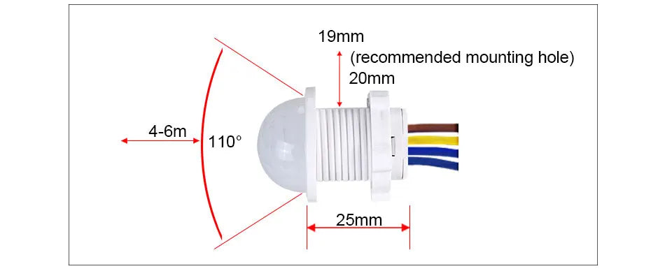 6PCS Infrared Body Sensor Switch 110V 220V Automatic Induction Switch PIR Sensor Detector Switch For Ceiling Lamp LED Lighting
