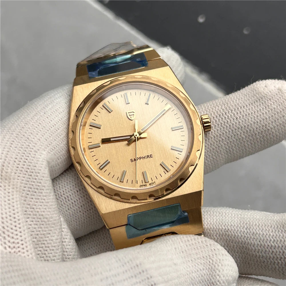 2025 V2 PAGANI DESIGN 222 men's Quartz Watch VJ21 37MM Sapphire Stainless steel Waterproof luminous Watches for men PDYS020