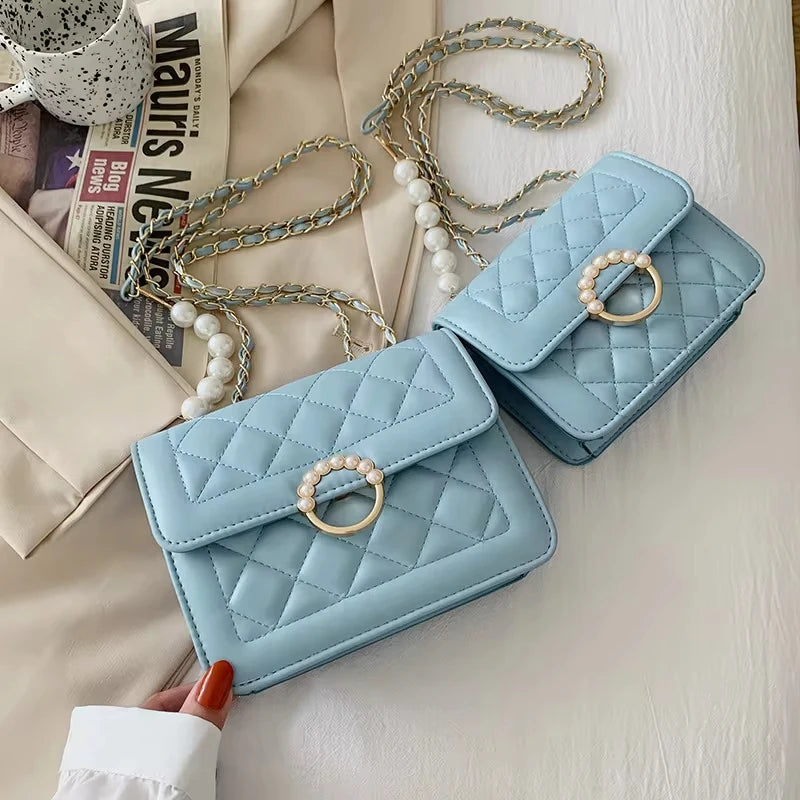 Summer Mini Small Handbags New Tide Pearl Chain Bags Women's Bag Versatile White Single Shoulder Crossbody Handbag