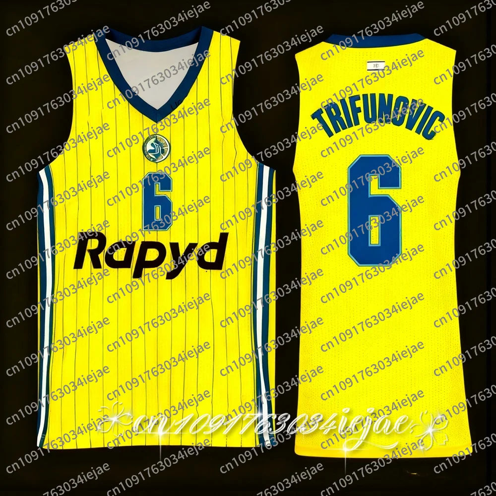 25/26 New Arrivals Lsraeli Adult Men's Basketball Vest Maccabi Tel Aviv Basketball Jersey Kids Basketball Training Uniform