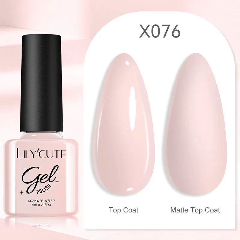 LILYCUTE 7ML Black White Color Gel Nail Polish Summer Colorful Gel Nail Art Semi Permanent UV Gel Soak Off UV LED Gel Varnishes