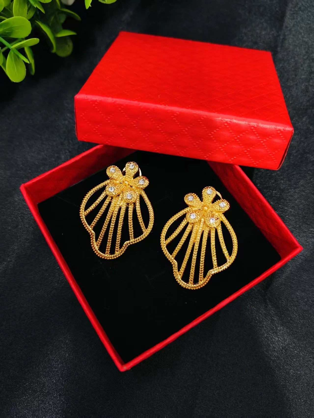 Dubai Earrings For Women 24K  Gold Plated Color Ball Jewelry Middle East Girls The Bride Ethiopian Wedding Gift