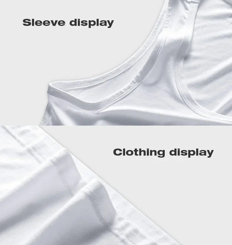 5PCS Men's summer trendy slim-fit hurdling style, modal, wearing a white undershirt underneath, men's tight-fitting