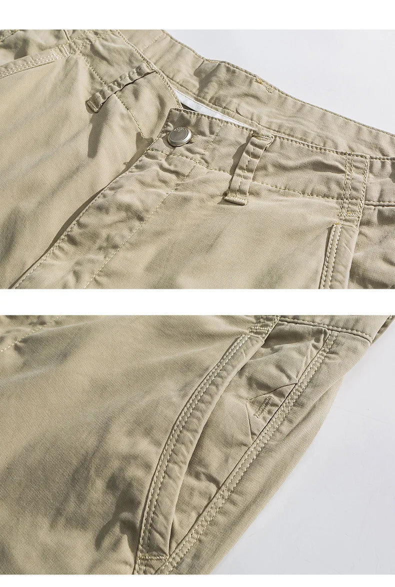 Khaki Gray Black Pants For Men Straight Casual Pants Men Clothing Overalls 2025 Spring Summer Cotton Work Trousers Male