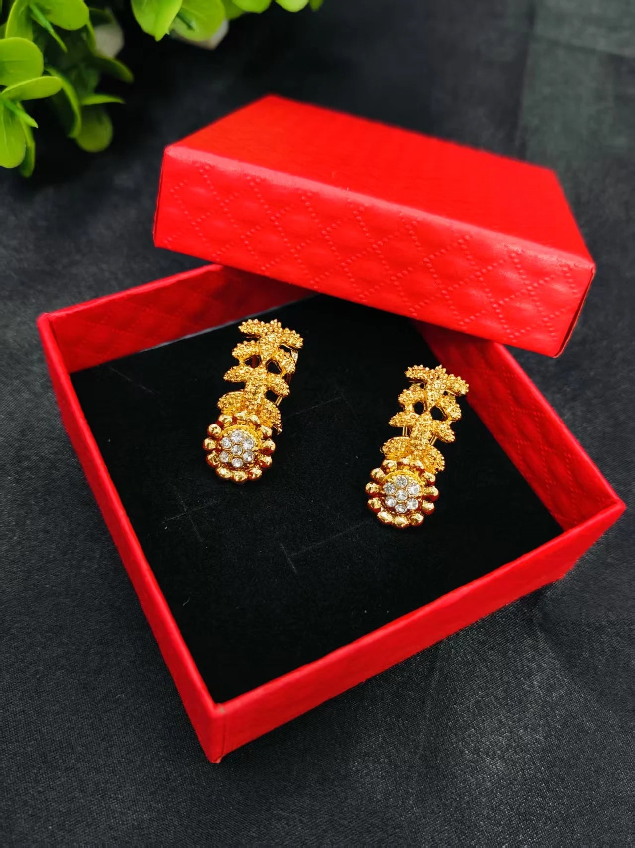 Dubai Earrings For Women 24K  Gold Plated Color Ball Jewelry Middle East Girls The Bride Ethiopian Wedding Gift
