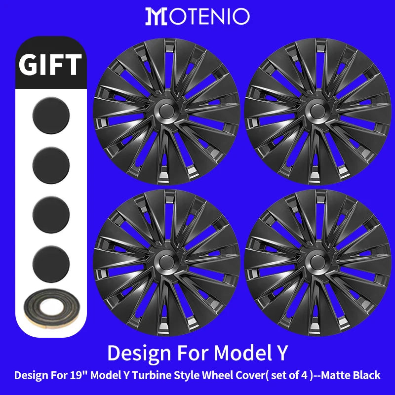 4PCS Design for TESLA Model Y 2020-2024 Vehicle Full Coverage Storm Wheel Cover Cap 19 Inches Wheel Hubcap Automobile Accessorie