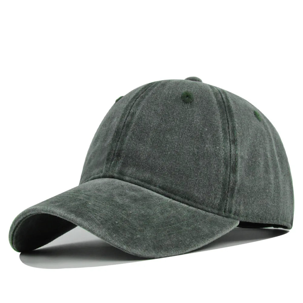 Men Women Baseball Cap Casual Unisex Baseball Cap Vintage Washed Cotton Fits Breathable Adjustable Solid Color Hip-Hop Dad Hat