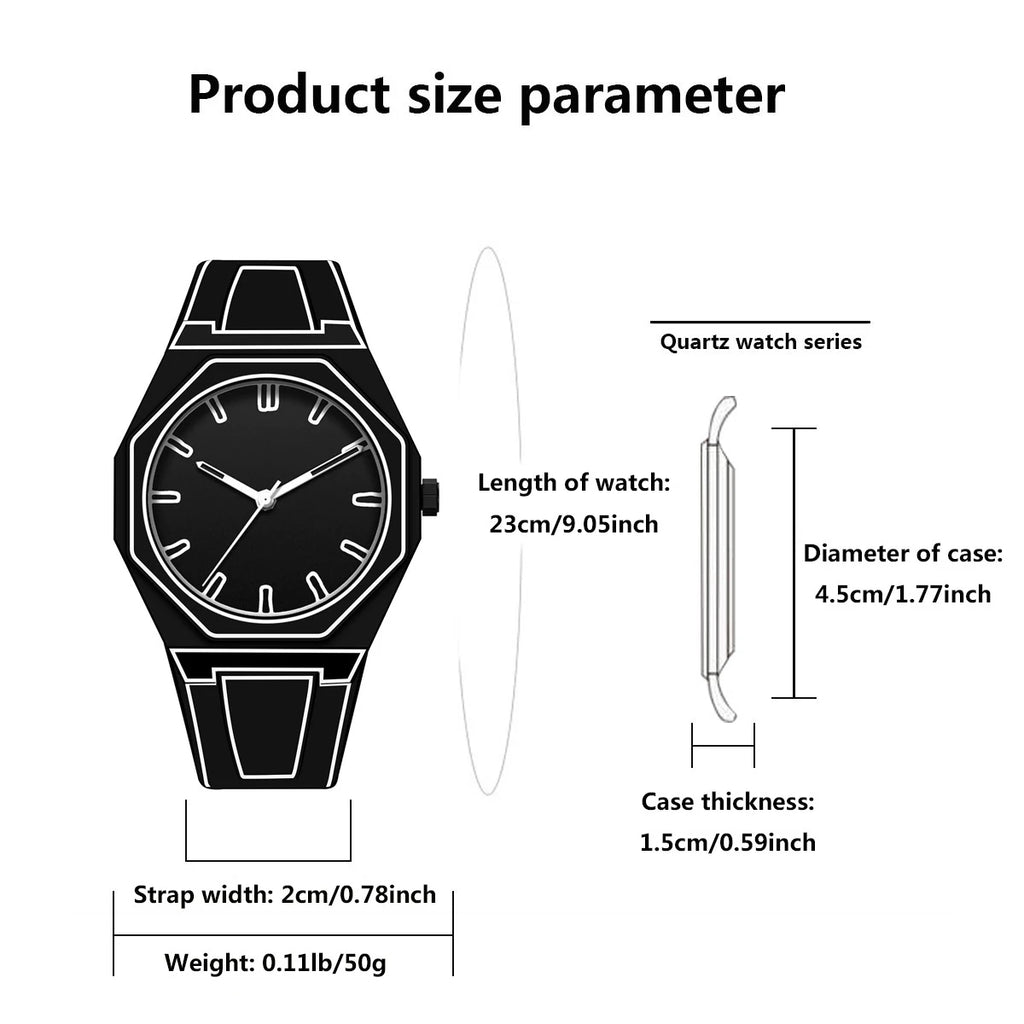 MAYZHISU Men's Watches Comic-book Style Men Quartz Wristwatch Silicone Strap Waterproof Cartoon Luxury Unisex Male's Clock Watch