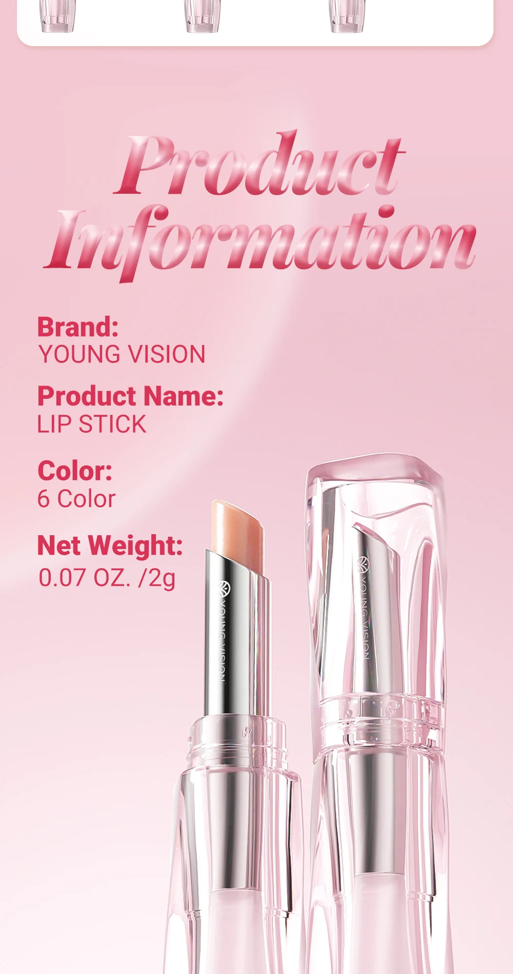 5 Colors Nourishing Light Lipstick Long Lasting Colors Easy to Apply Lip Moisturizing lip balm lip care