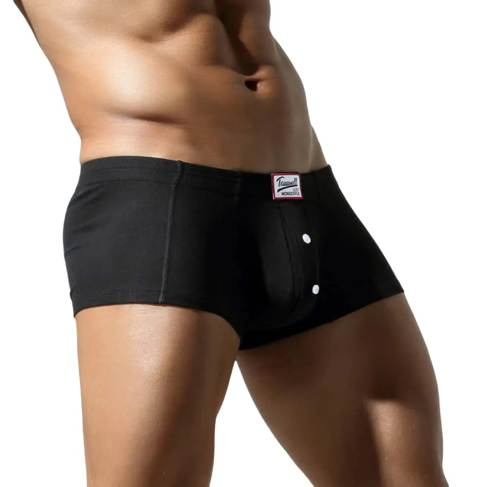 TAUWELL Mens Boxers Sexy Low-waist Underwear New Arrivals U Convex Pouch Button Underpants Boxershorts Male Panties Boxer