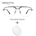 ZENOTTIC (XL Size) 2025 New Arrivals Half-frame Aviator Prescription Eyeglasses Anti Blue Ray Photochromic Optical Glasses