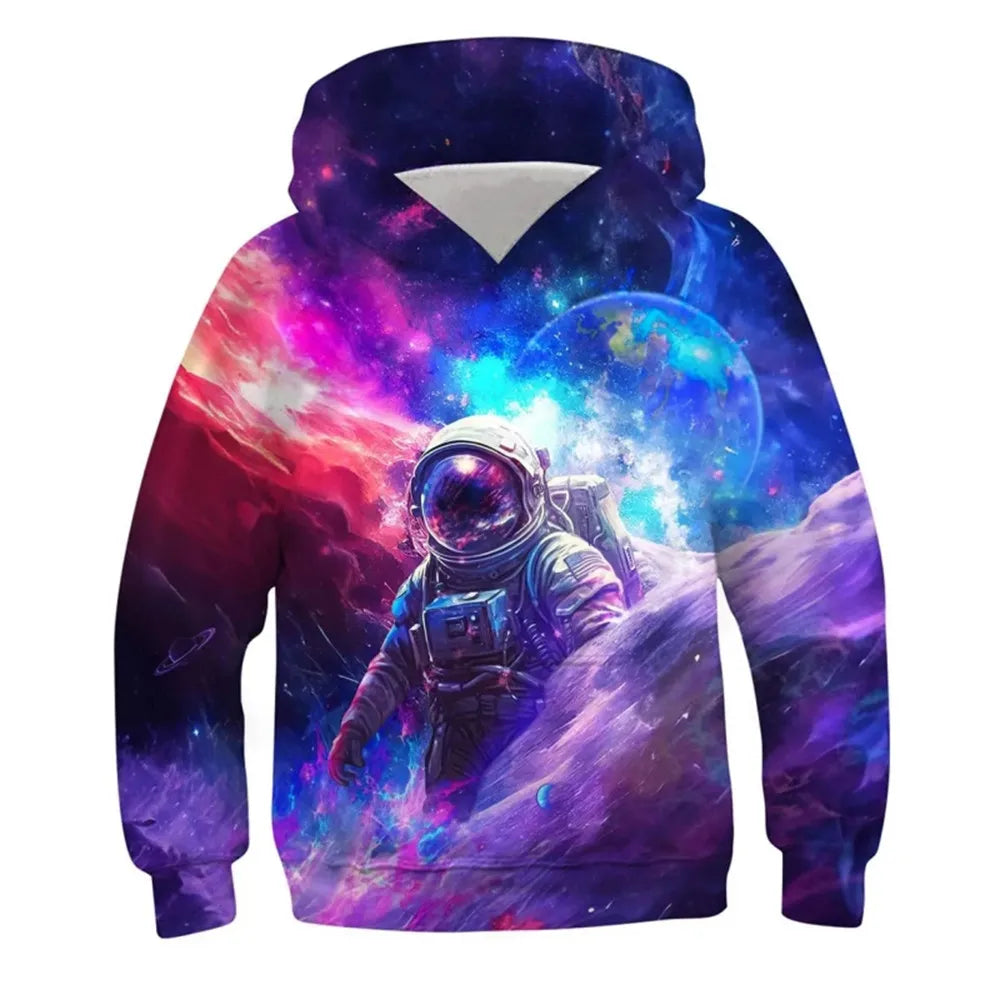 Children's Hoodie Fashionable Spring and Autumn Cartoon Print Animal Outdoor Hoodies for Kids Children Boys Clothes Sweatshirts