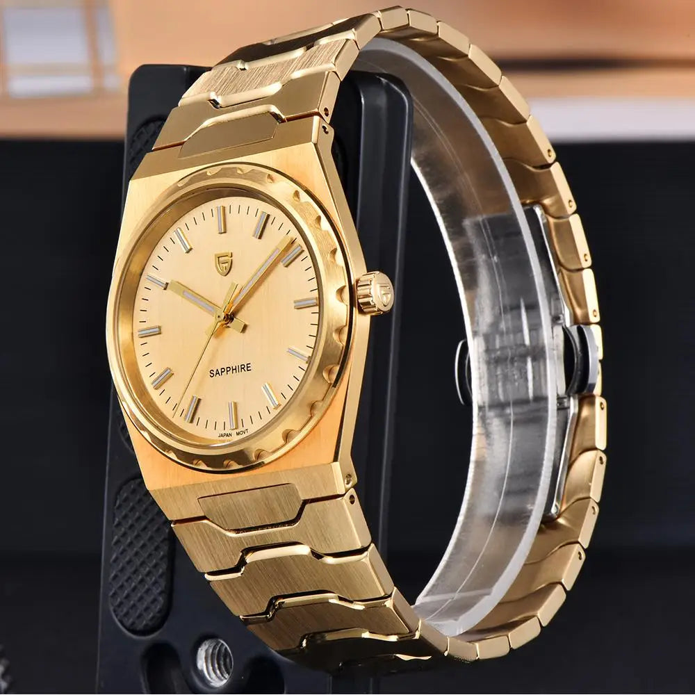 2025 V2 PAGANI DESIGN 222 men's Quartz Watch VJ21 37MM Sapphire Stainless steel Waterproof luminous Watches for men PDYS020