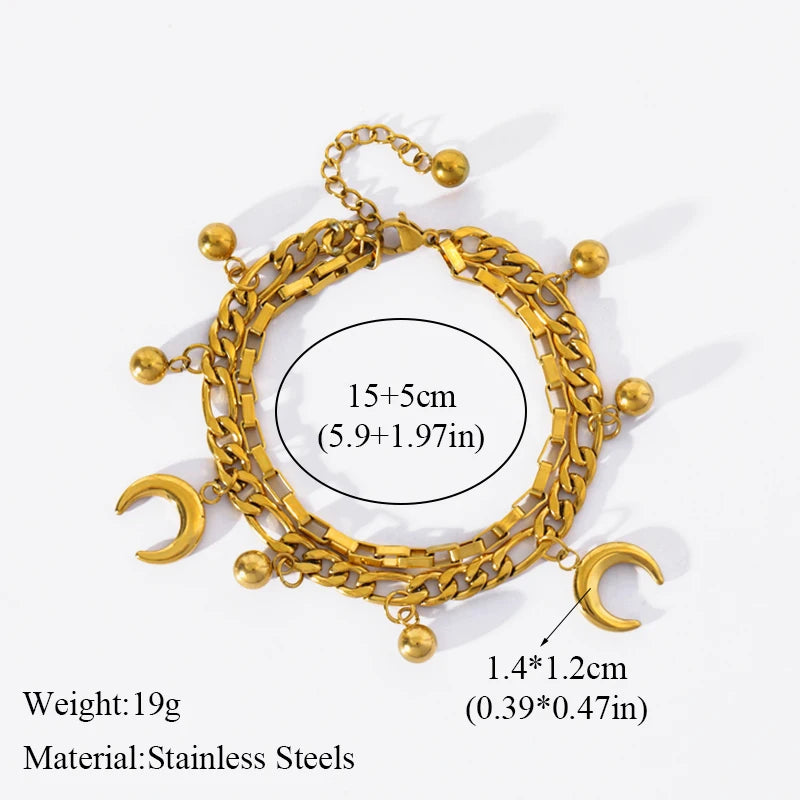 EILIECK 316L Stainless Steel Gold Color Bangles Bracelet For Women New Trendy Wrist Chain Waterproof Jewelry Gift Party Bijoux
