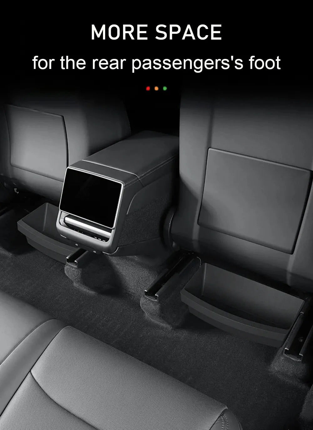 Underseat Storage Box Organizer for Tesla Model Y Juniper 2025 Front Rear Under Seat Organizer Waterproof Bin Travel Accessories