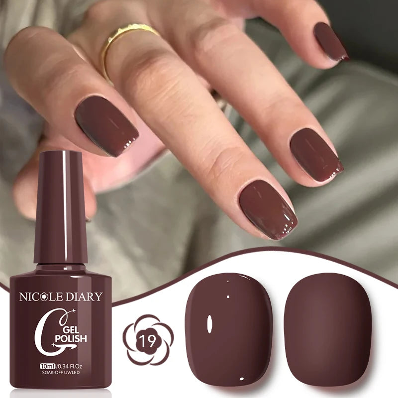 NICOLE DIARY Glass Beads Cat Magnetic Gel Nail Polish Spring Summer Gel Nail Sparkly Gel Varnish Soak off Nail Manicure Art