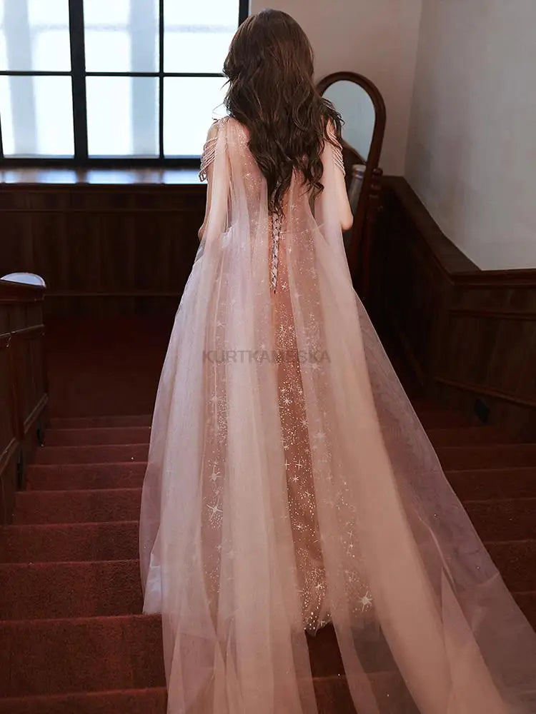 Luxury French Trailing Sequined Bride Wedding Dress Sexy Ball Gown Wedding Evening Party Summer Dress Women Formal vestidos