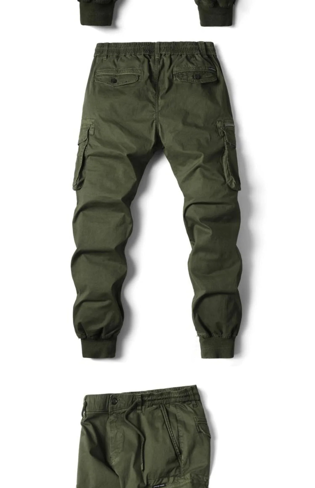 Spring Summer Men's Casual Fashion Work Pants Cuffed Multiple Pockets Slim Fit Youth Leisure Trousers Trendy Brand