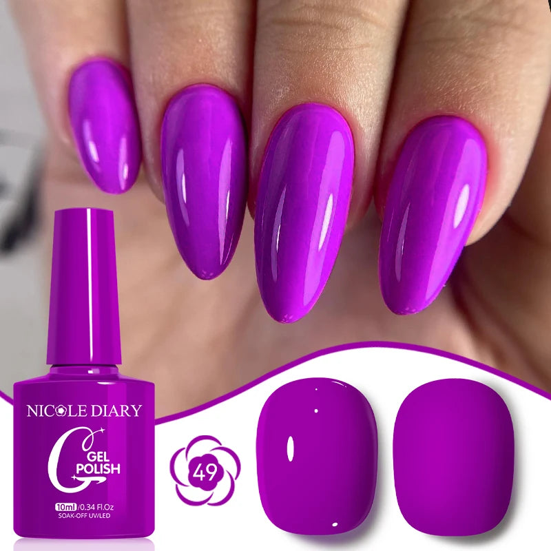 NICOLE DIARY Glass Beads Cat Magnetic Gel Nail Polish Spring Summer Gel Nail Sparkly Gel Varnish Soak off Nail Manicure Art