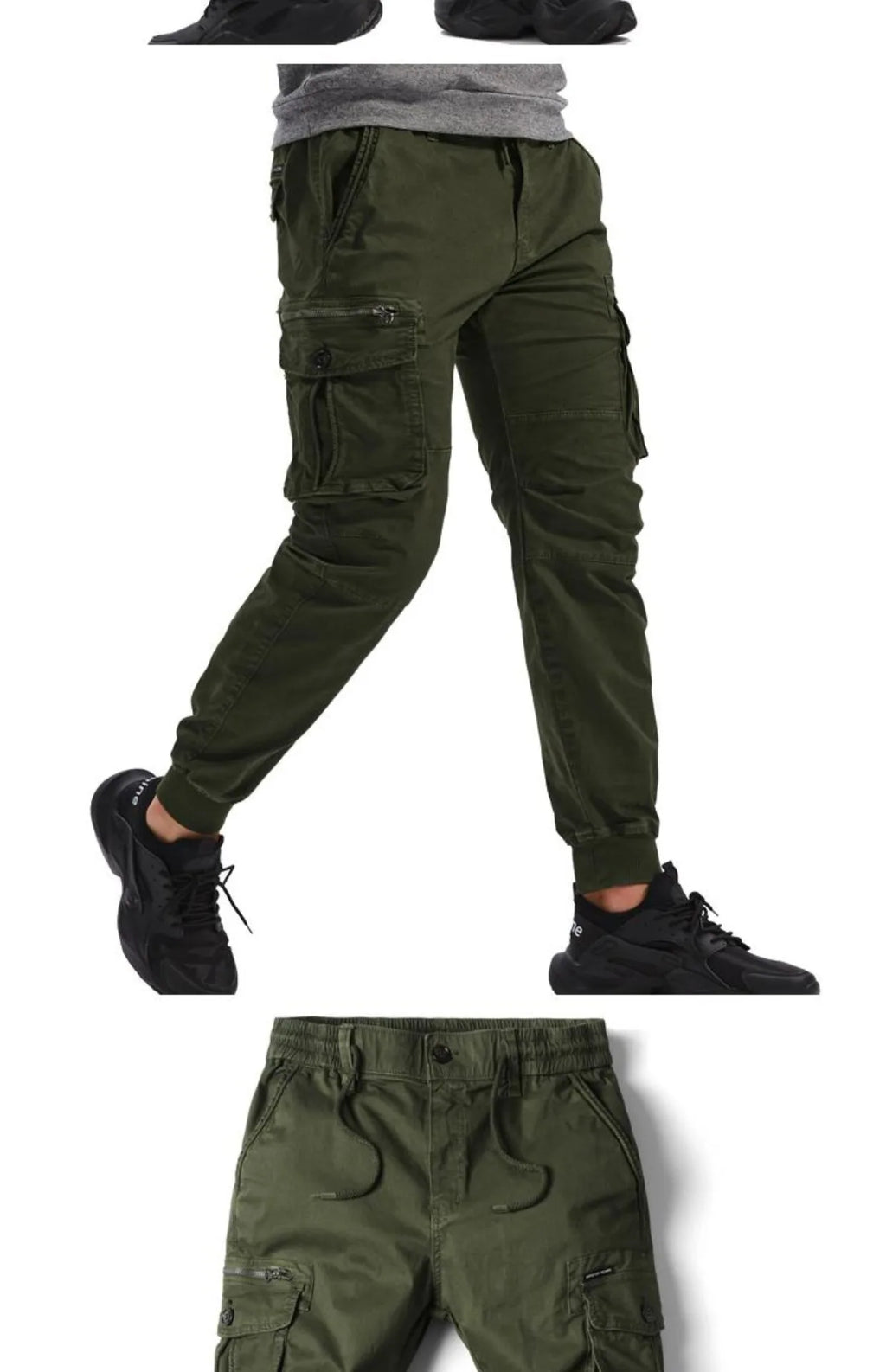 Spring Summer Men's Casual Fashion Work Pants Cuffed Multiple Pockets Slim Fit Youth Leisure Trousers Trendy Brand