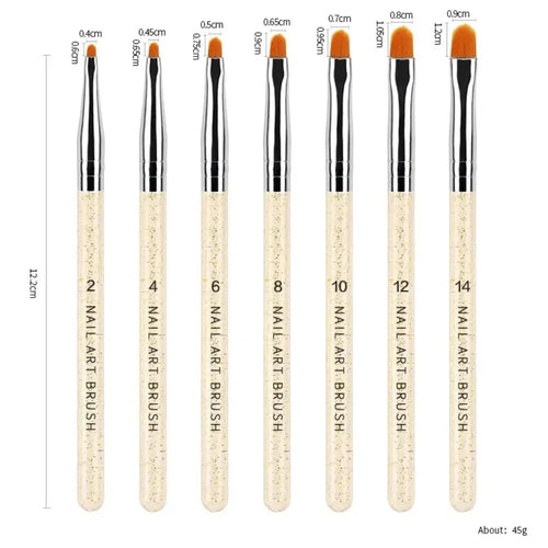 7Pcs/Set Nylon Hair UV Gel Acrylic Nail Art Builder Brush Pen Drawing Pens For Nail Design Nail Supplies For Professionals