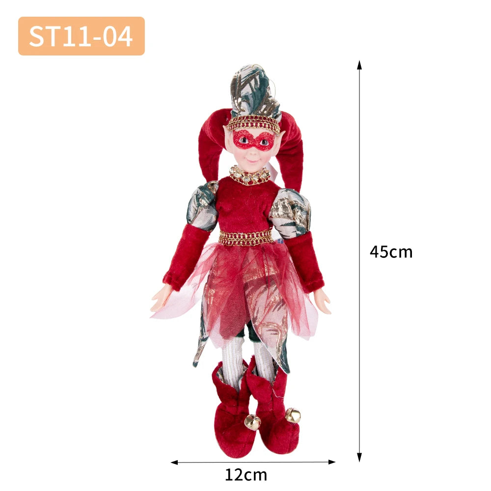 New Arrivals Christmas Decor Handmade New Year Decor Hanging Sitting Elf Plush Doll Christmas Tree Hanging Ornament Xmas Gift