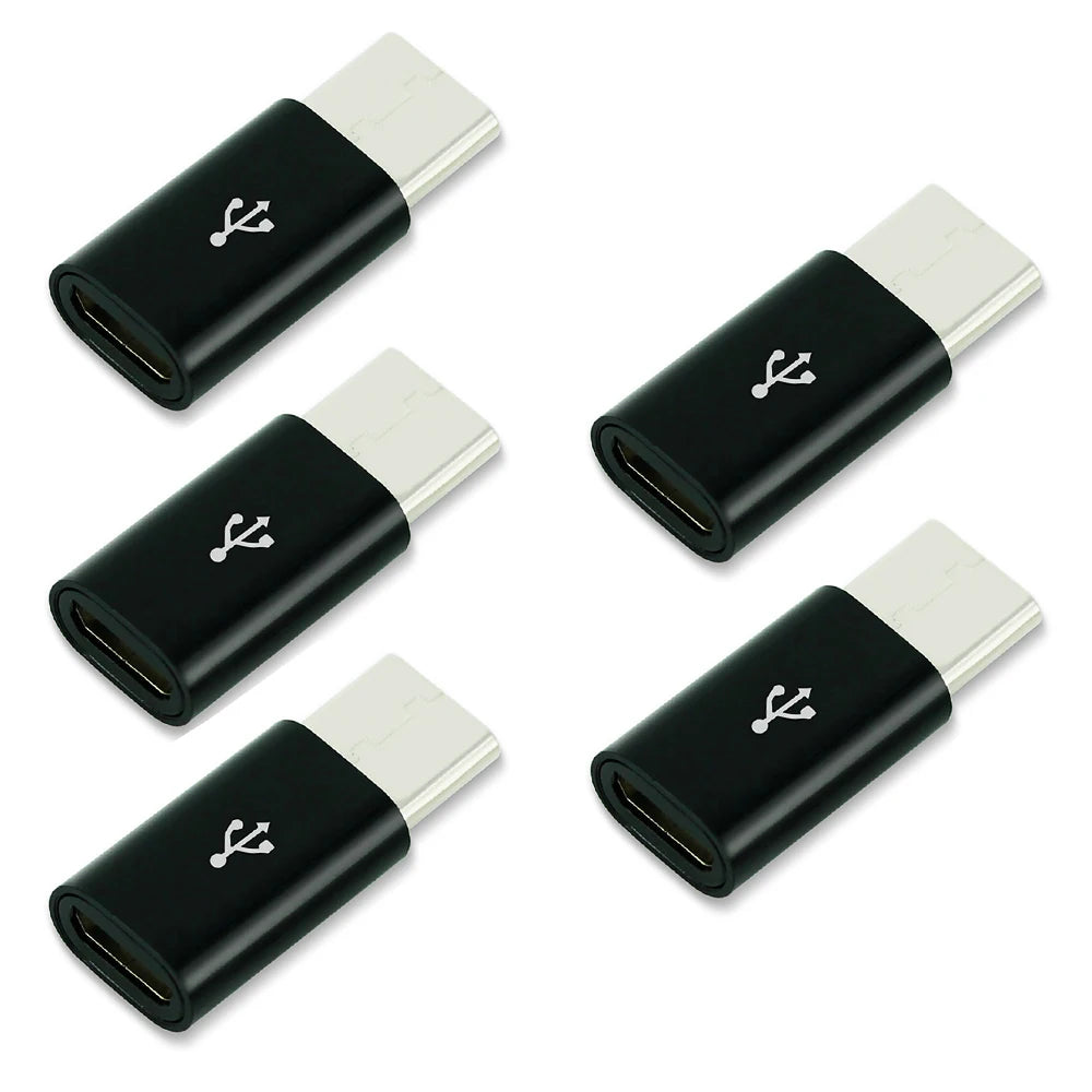 1PCS/5PCS Micro USB Female To Type C Male Adapter Mobile Phone Android Converter Micro-B To USB-C Data Cable Connector