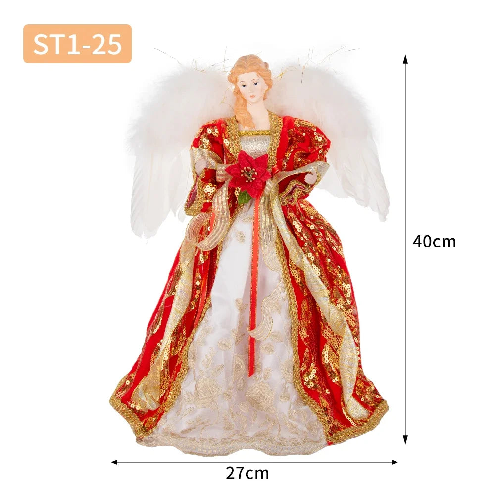New Arrivals Angel Doll Figurine Christmas Ornaments Crafts with Wing Home Natal Decorations Festive Birthday For Kid Decor