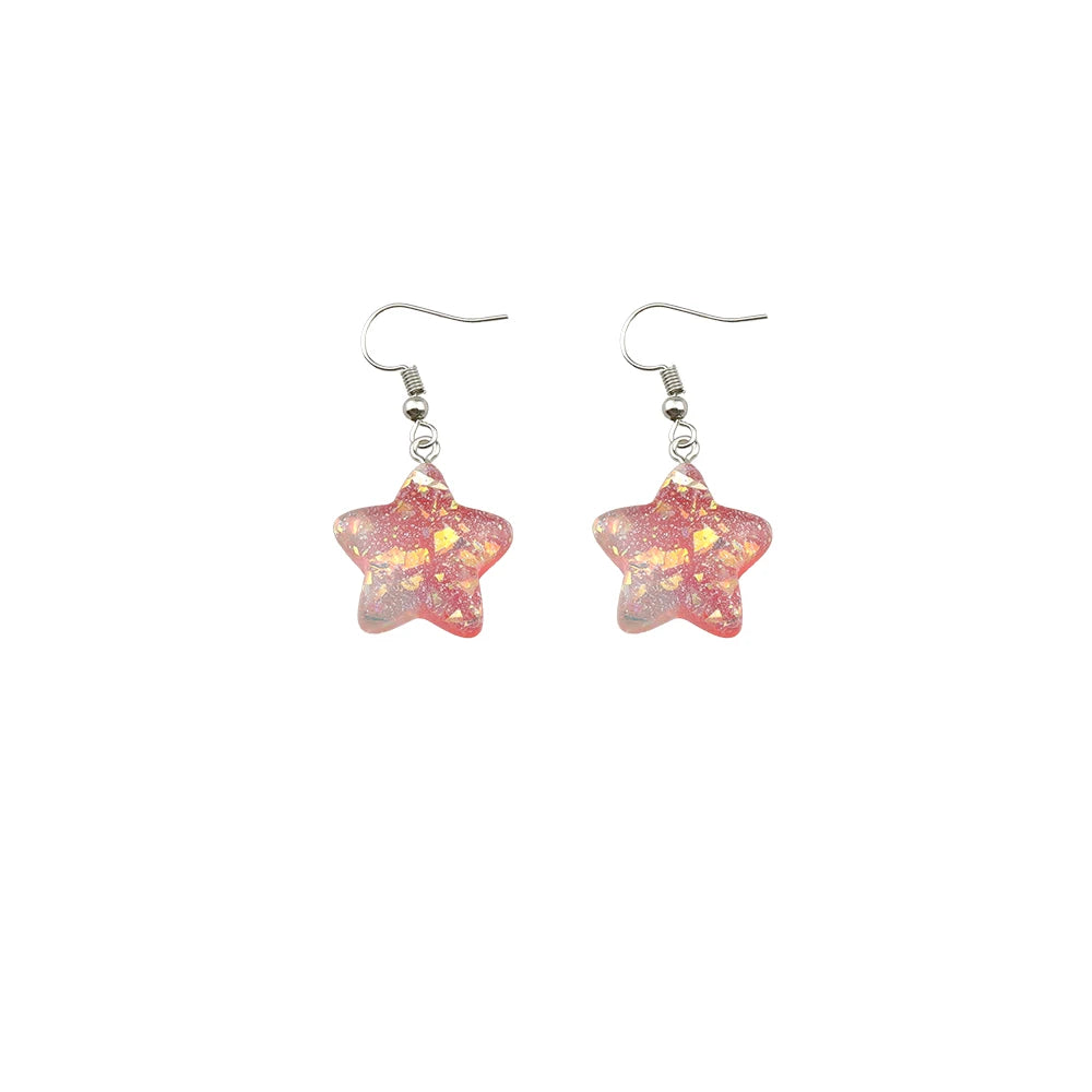 Women Earring Resin Star Drop Earrings Costume Trendy Style Children Girl Gifts Handmade Jewelry Drop Shipping Wholesale