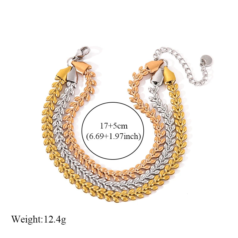 EILIECK 316L Stainless Steel Gold Color Bangles Bracelet For Women New Trendy Wrist Chain Waterproof Jewelry Gift Party Bijoux