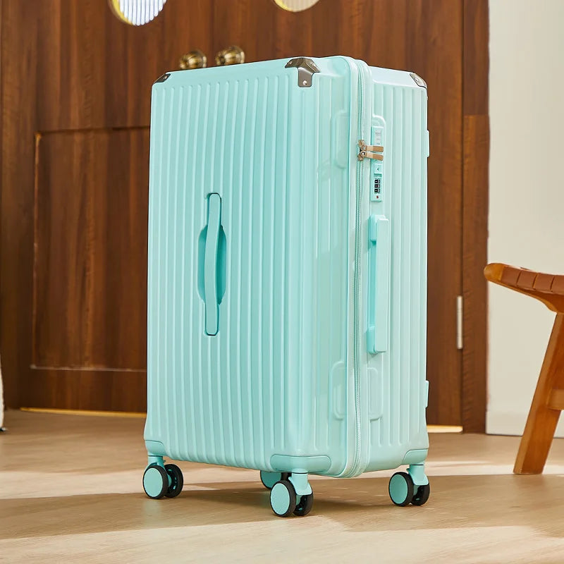 Large Capacity 20-26 Inch Rolling Luggage with Cup Holder Travel Bag Convenien Mobile Phone Stand Simple Travel Rolling Suitcase