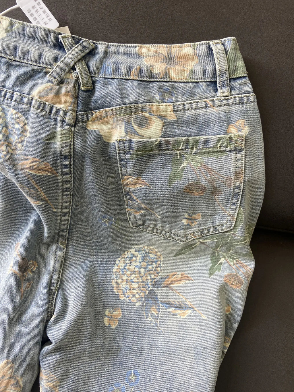 Fashion Printed Jeans 2025 Retro Floral Denim Mopping Trousers Korean Style High Street Loose Hip Hop Wide-leg Jean Pants