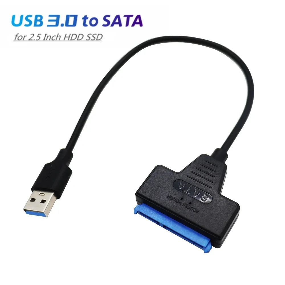 SATA to USB3.0/Type-C Adapter Cable Up To 6 Gbps High Speed Support 2.5 Inch External HDD SSD Hard Drive 22 Pin Sata III Cable