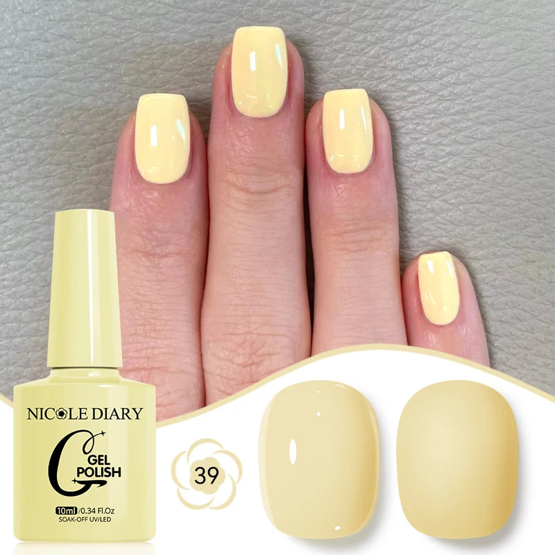 NICOLE DIARY Glass Beads Cat Magnetic Gel Nail Polish Spring Summer Gel Nail Sparkly Gel Varnish Soak off Nail Manicure Art