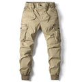 Spring Summer Men's Casual Fashion Work Pants Cuffed Multiple Pockets Slim Fit Youth Leisure Trousers Trendy Brand